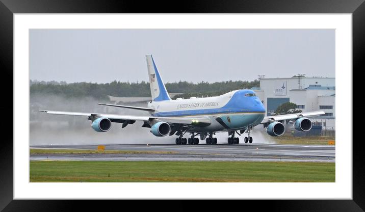 Air Force One departing Prestwick Framed Mounted Print by Allan Durward Photography