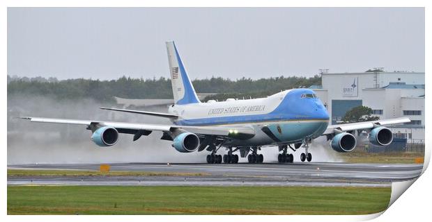 Air Force One departing Prestwick Print by Allan Durward Photography