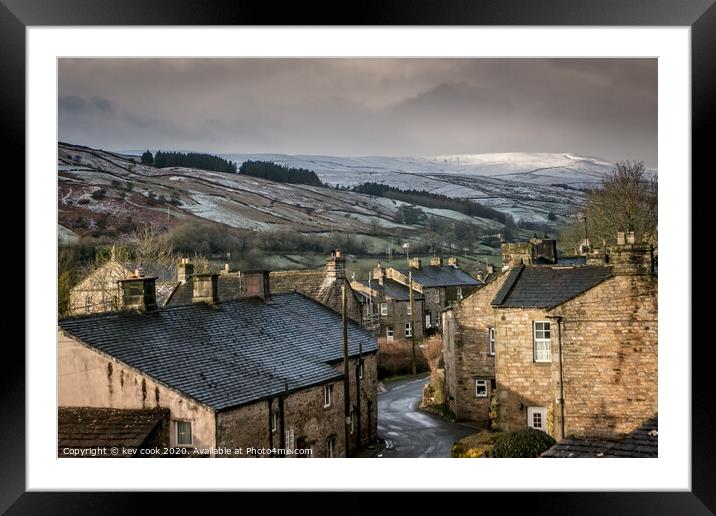 Rooftops of Gunnerside Framed Mounted Print by kevin cook