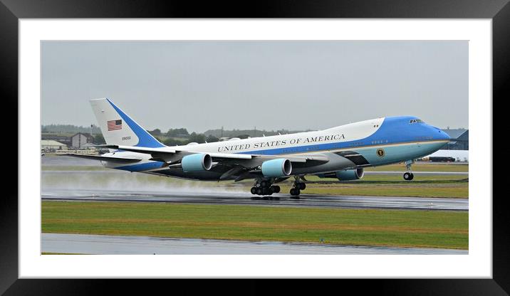 Air Force One, Prestwick Framed Mounted Print by Allan Durward Photography