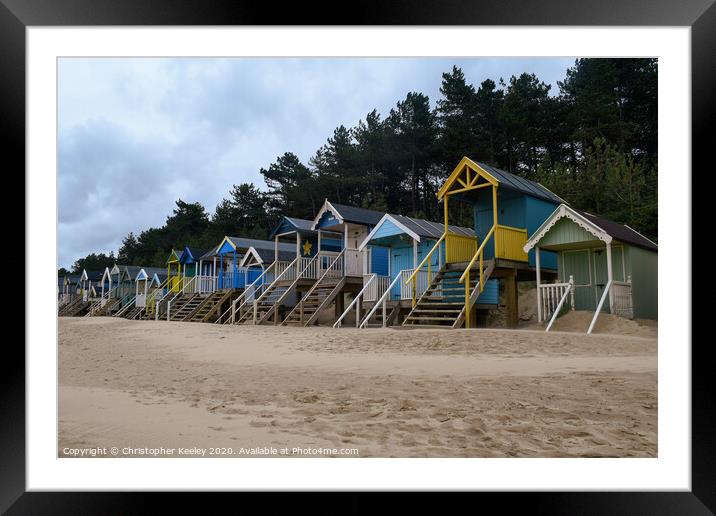 Wells beach huts Framed Mounted Print by Christopher Keeley