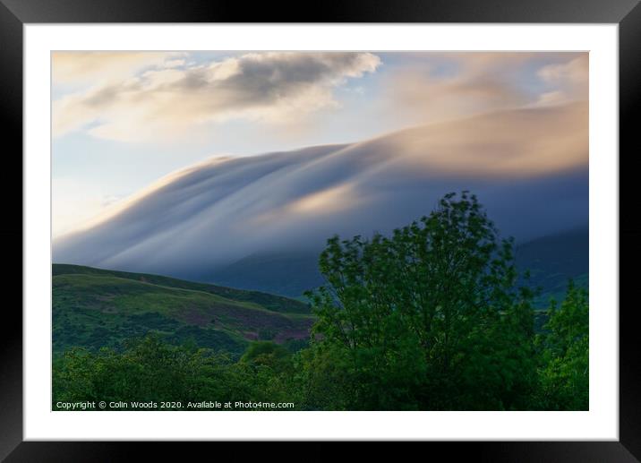 Cloud cap on Skiddaw in the Lake District Framed Mounted Print by Colin Woods