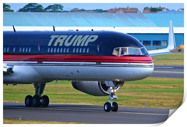 Trump Organisation B757 business aircraft at Prest Print by Allan Durward Photography