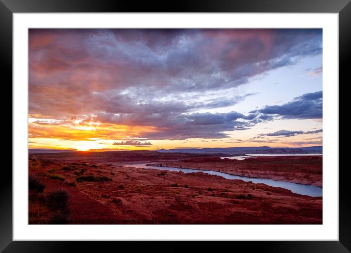 Lake Powell Sunset Framed Mounted Print by BRADLEY MORRIS
