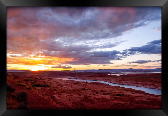 Lake Powell Sunset Framed Print by BRADLEY MORRIS