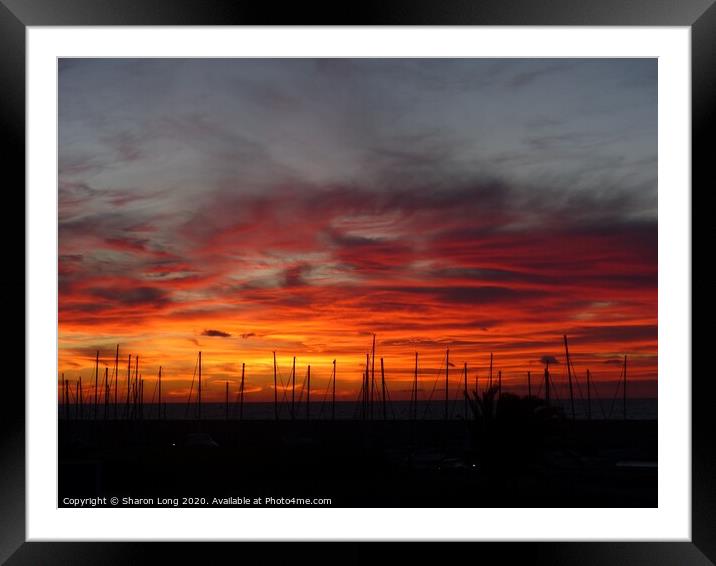 Fiery Sunset in Tenerife Framed Mounted Print by Photography by Sharon Long 