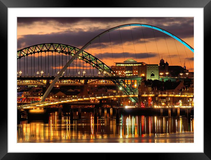 Tyne Bridges,Newcastle Framed Mounted Print by Ray Pritchard