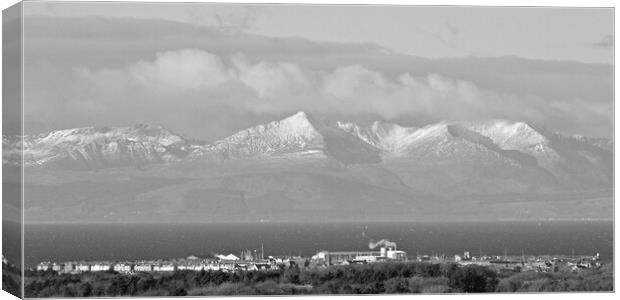 Wintry Troon and Arran Canvas Print by Allan Durward Photography
