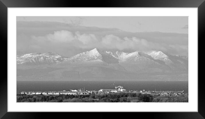Wintry Troon and Arran Framed Mounted Print by Allan Durward Photography
