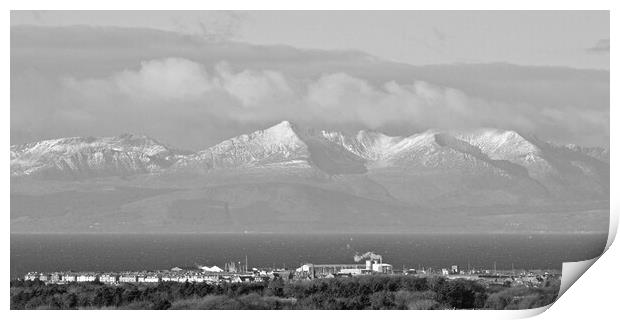 Wintry Troon and Arran Print by Allan Durward Photography