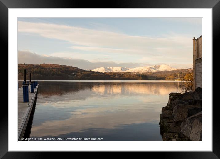 White Cross Bay, Lake Windermere, Cumbria, England Framed Mounted Print by Tim Woolcock