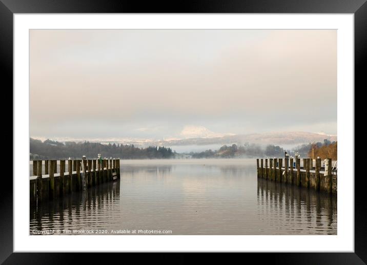 White Cross Bay, Lake Windermere, Cumbria, England Framed Mounted Print by Tim Woolcock
