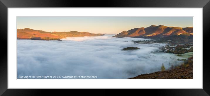 Derwent Water Inversion Framed Mounted Print by Peter Barber