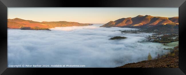 Derwent Water Inversion Framed Print by Peter Barber