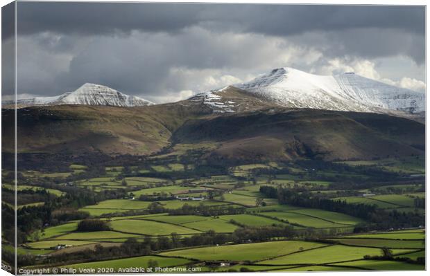 Brecon Beacons as another storm approaches. Canvas Print by Philip Veale
