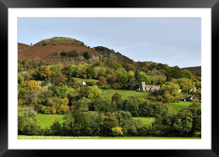 St. Martin's Church, Cwmyoy in Autumn. Framed Mounted Print by Philip Veale