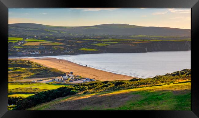 Evening at Newport Beach, Pembrokeshire, Wales, UK Framed Print by Mark Llewellyn