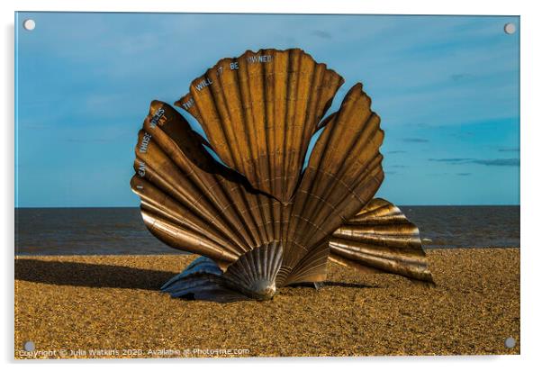 large shell sculpture at Aldburgh beach Acrylic by Julia Watkins