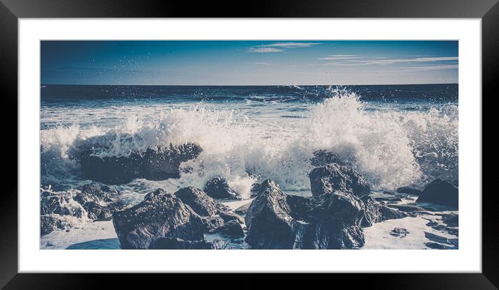 Crashing Waves Framed Mounted Print by Duncan Loraine