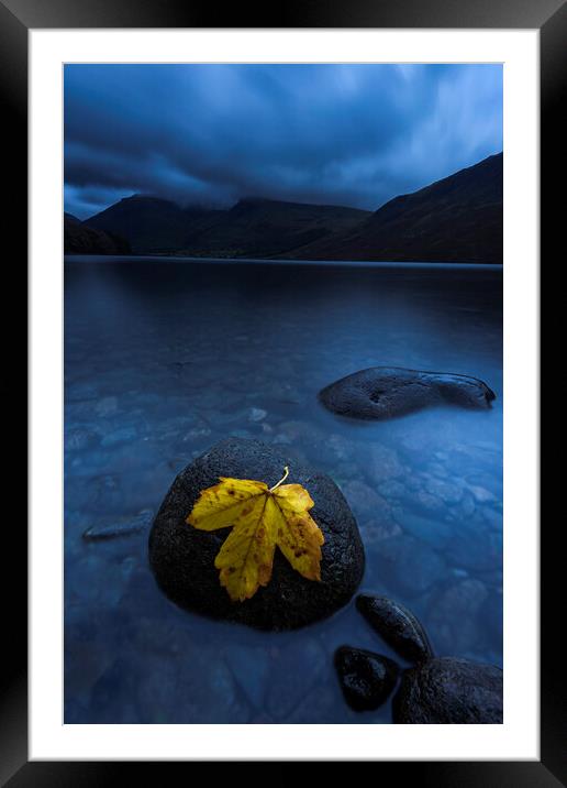 Autumn blue hour on Wastwater, Lake District Framed Mounted Print by John Finney