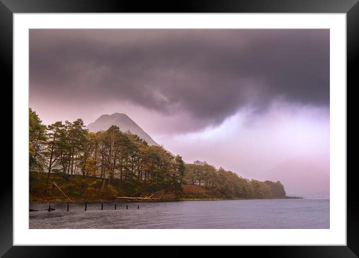 Wastdale and Yewbarrow soft light with rain Framed Mounted Print by John Finney