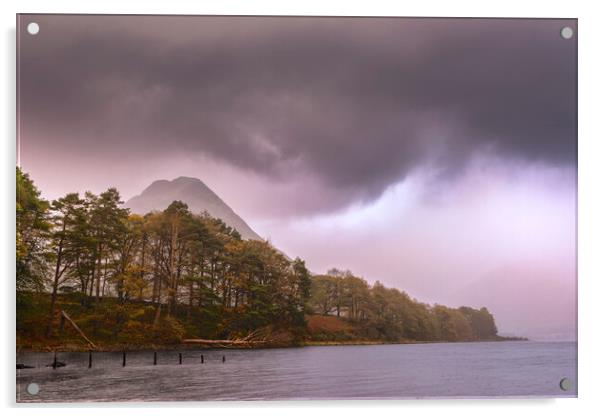 Wastdale and Yewbarrow soft light with rain Acrylic by John Finney