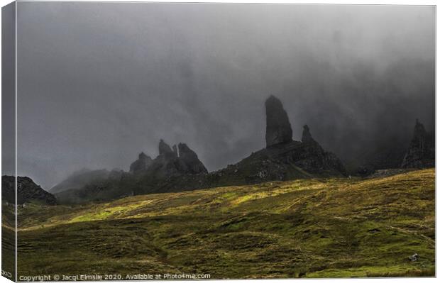 Mist Clouds on The Storr Isle of Skye Canvas Print by Jacqi Elmslie