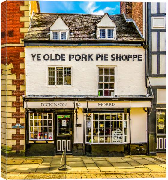 Ye Olde Pork Pie Shoppe Melton Mowbray  Canvas Print by Beryl Curran
