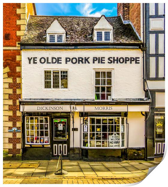 Ye Olde Pork Pie Shoppe Melton Mowbray  Print by Beryl Curran