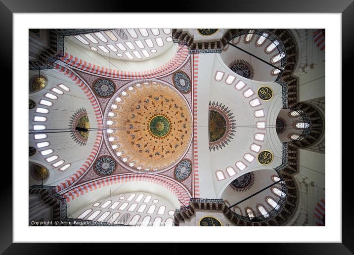 Suleymaniye Mosque Ceiling Framed Mounted Print by Artur Bogacki