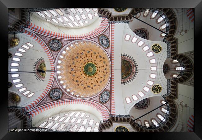 Suleymaniye Mosque Ceiling Framed Print by Artur Bogacki