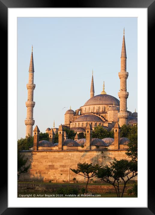 Blue Mosque in Istanbul at Sunrise Framed Mounted Print by Artur Bogacki