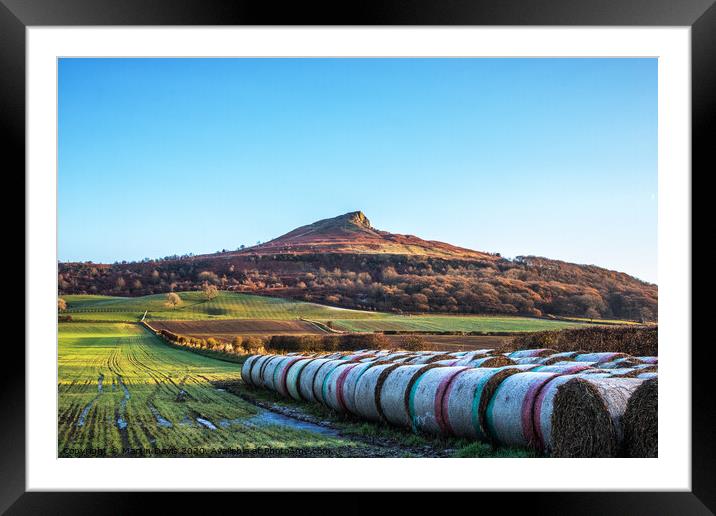 Roseberry Topping and Bales Framed Mounted Print by Martin Davis
