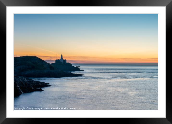 Trawler passing Mumbles lighthouse Framed Mounted Print by Bryn Morgan