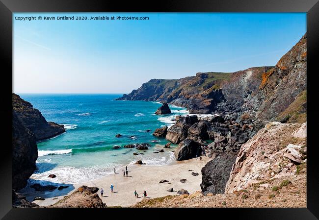 kynance cove cornwall Framed Print by Kevin Britland