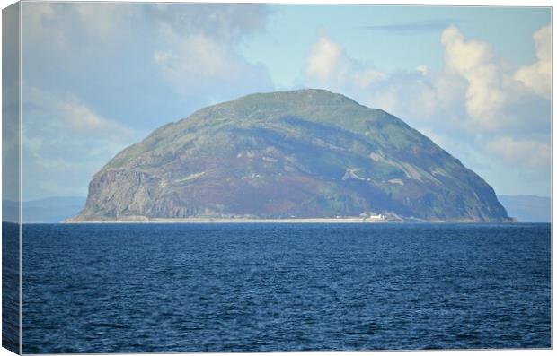 Ailsa Craig, Paddy`s Milestone from Lendalfoot Canvas Print by Allan Durward Photography