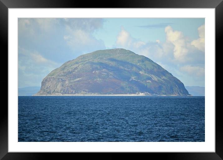 Ailsa Craig, Paddy`s Milestone from Lendalfoot Framed Mounted Print by Allan Durward Photography