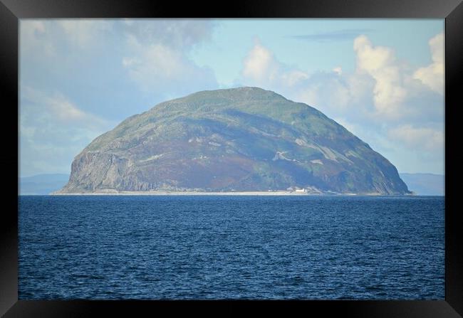 Ailsa Craig, Paddy`s Milestone from Lendalfoot Framed Print by Allan Durward Photography