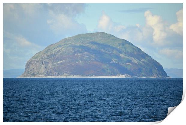 Ailsa Craig, Paddy`s Milestone from Lendalfoot Print by Allan Durward Photography