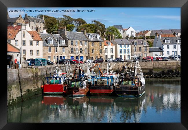 Fishing boats in Pittenweem Harbour Framed Print by Angus McComiskey
