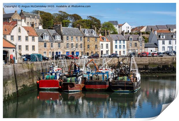 Fishing boats in Pittenweem Harbour Print by Angus McComiskey