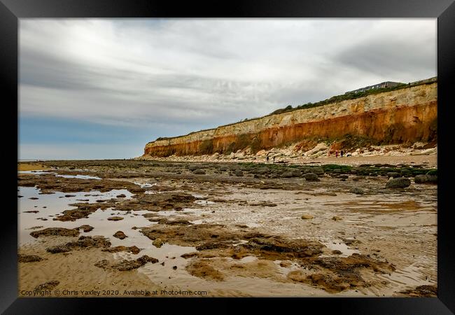 Hunstanton's red and white striped cliffs Framed Print by Chris Yaxley