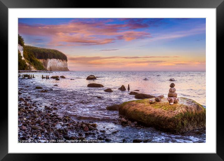 BALTIC SEA Chalk cliffs sunset Framed Mounted Print by Melanie Viola