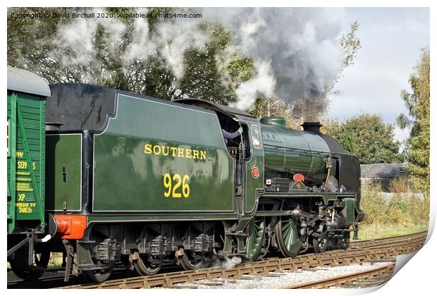 Steam locomotive 926 Repton. Print by David Birchall