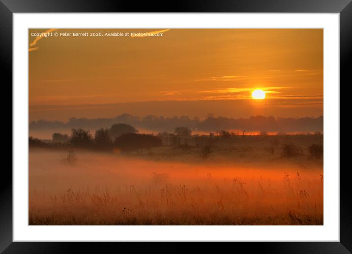 Misty Morning Sunrise Framed Mounted Print by Peter Barrett