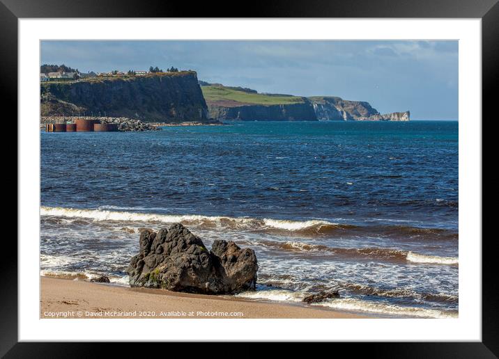 Ballycastle and Kinbane Head. Northern Ireland Framed Mounted Print by David McFarland