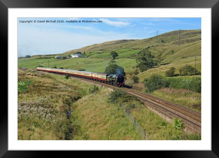 Steam locomotive 70000 Britannia at Cliviger in La Framed Mounted Print by David Birchall