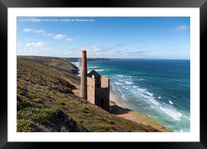 St Agnes Head and  Chapel Porth,Wheal Coates, Framed Mounted Print by kathy white