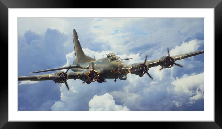 B-17 Flying Fortress Framed Mounted Print by J Biggadike