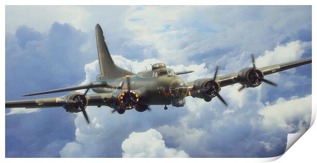 B-17 Flying Fortress Print by J Biggadike